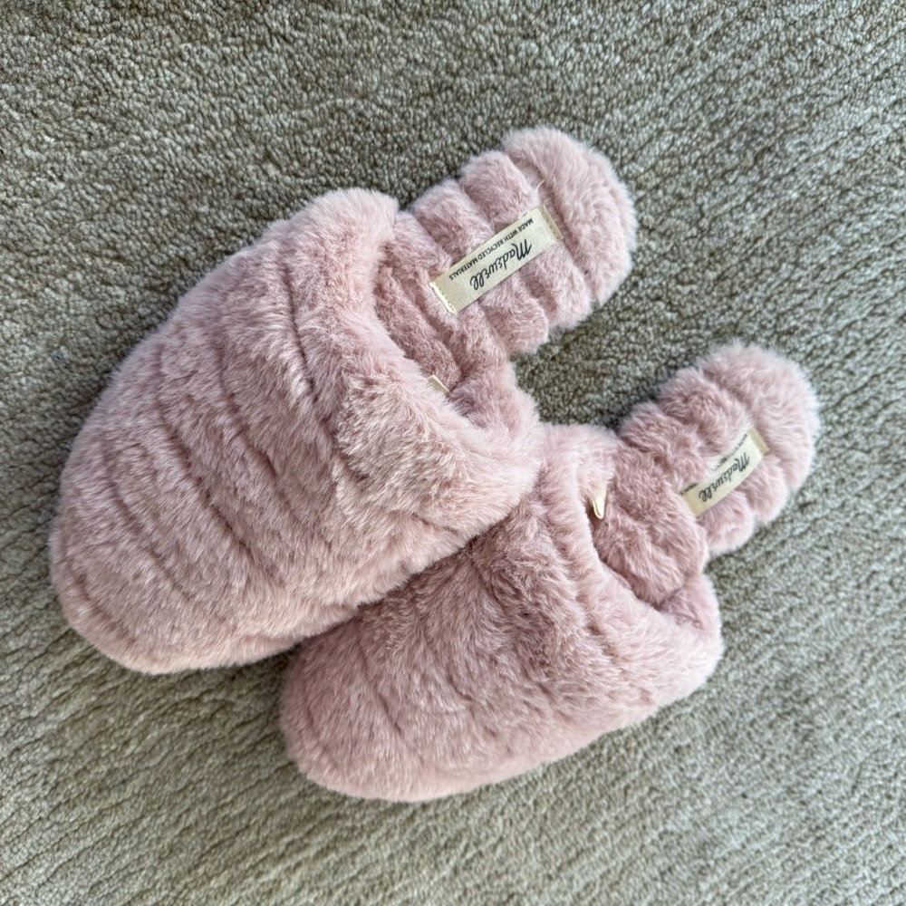 Madewell • Quilted Scuff Slippers in Recycled Faux Fur Size 6. like new - Picture 8 of 13